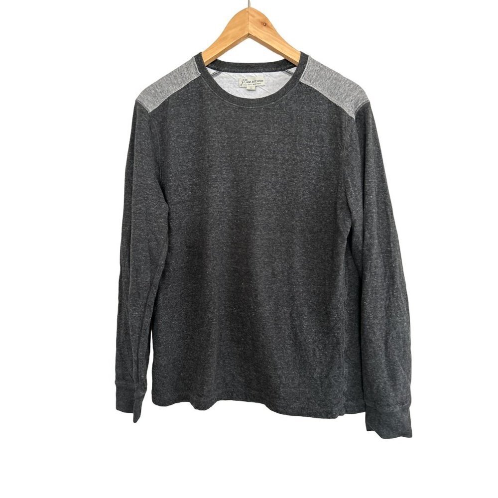 J.CREW Knit Goods Cotton Color-Block Sweatshirt Crewneck Gray Size Med
